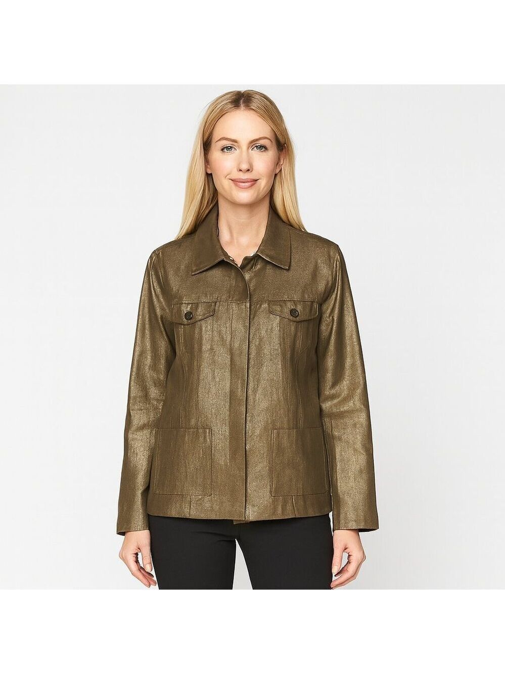 Vintage Barbara Lesser Fibers Gold Linen Blend Button-Up Jacket | Size Medium